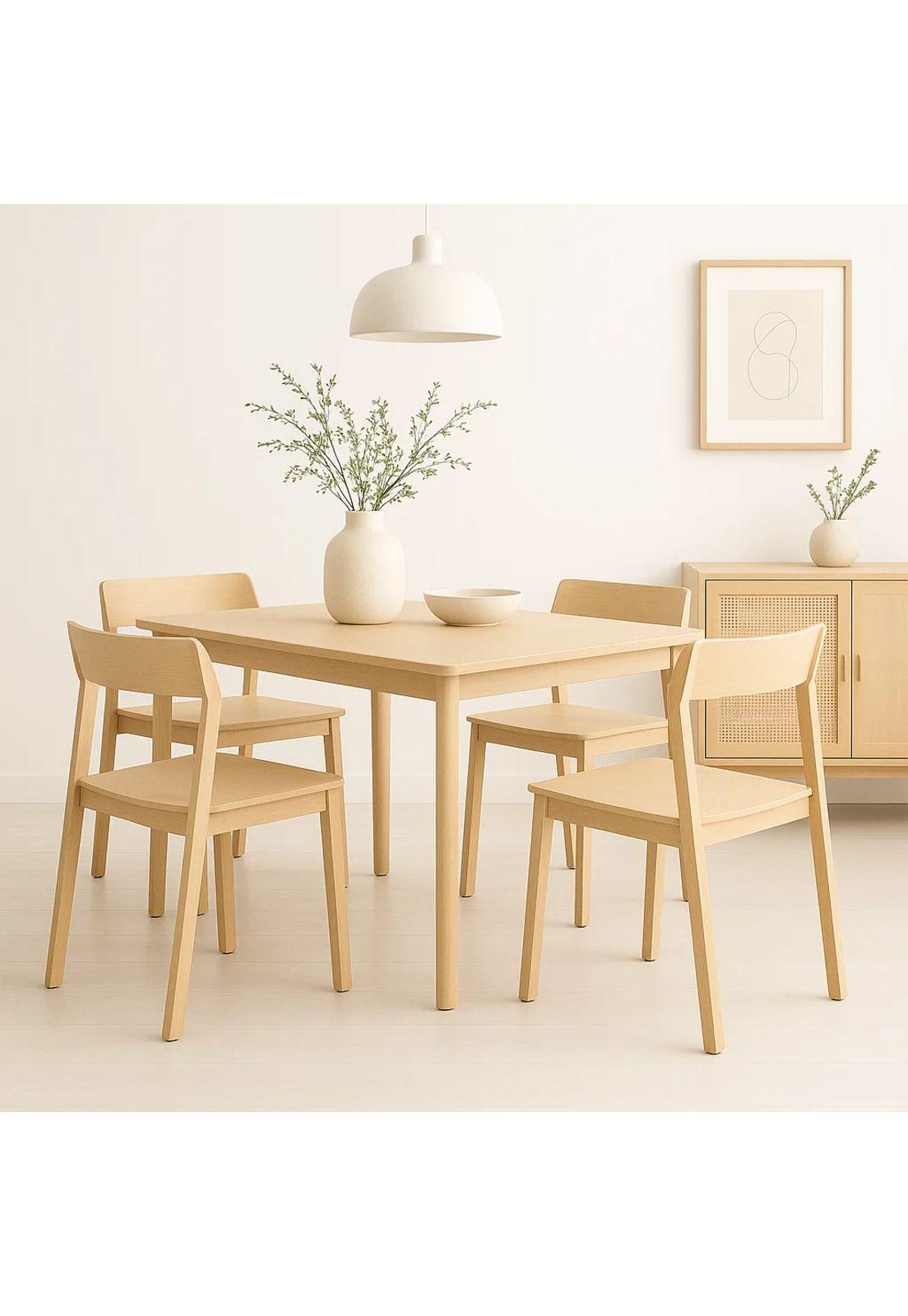 Pack de 4 Sillas de Comedor Madera Rover Viena Natural-2
