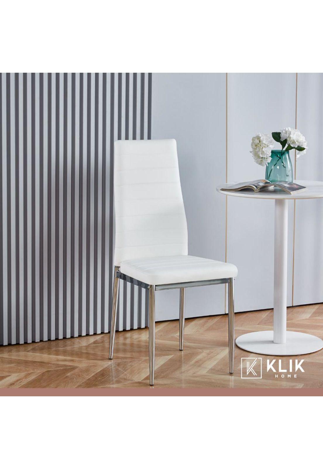Comedor Mesa de Vidrio Rectangular 120x80 + 6 Sillas Dining Liana - Blancas-7