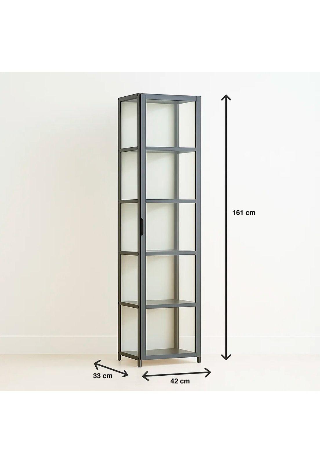 Vitrina BambooLine Estrecha con Puertas Acrílicas 5 Niveles-3