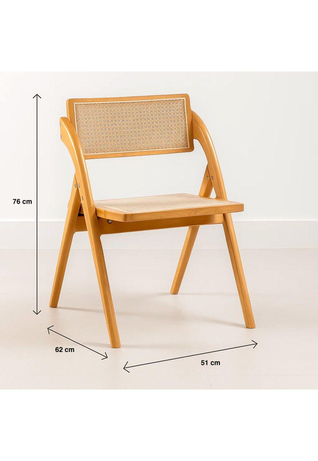 Silla Ambar Plegable de Madera Rattan Natural-3
