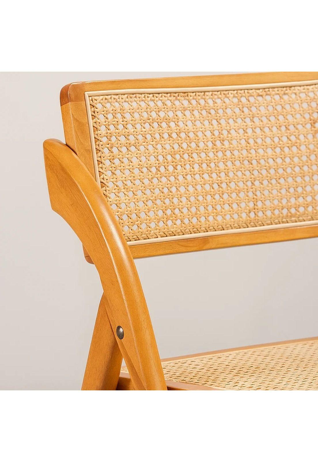 Silla Ambar Plegable de Madera Rattan Natural-5