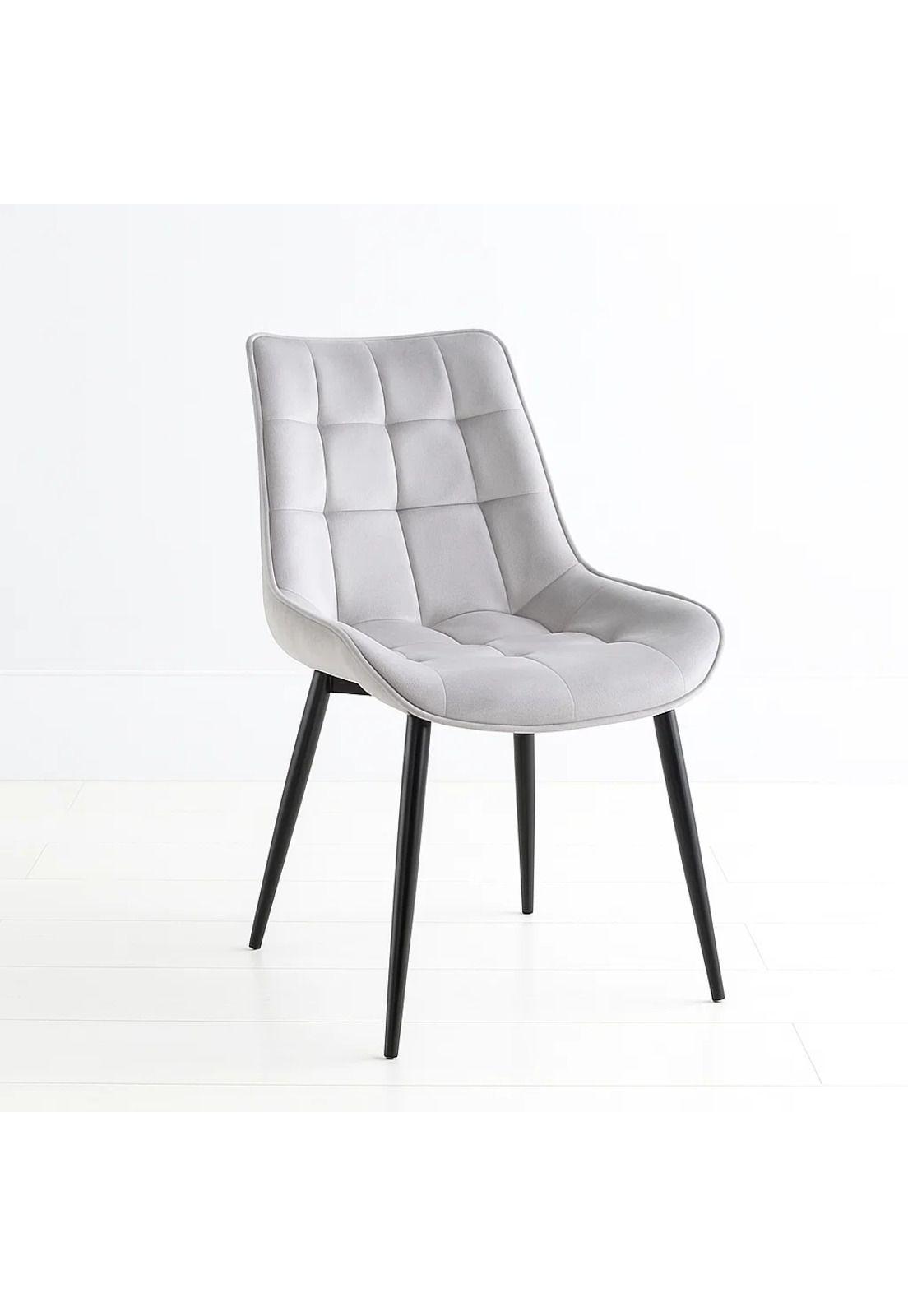 Silla de Comedor Macron Acolchada Terciopelo - Gris-7
