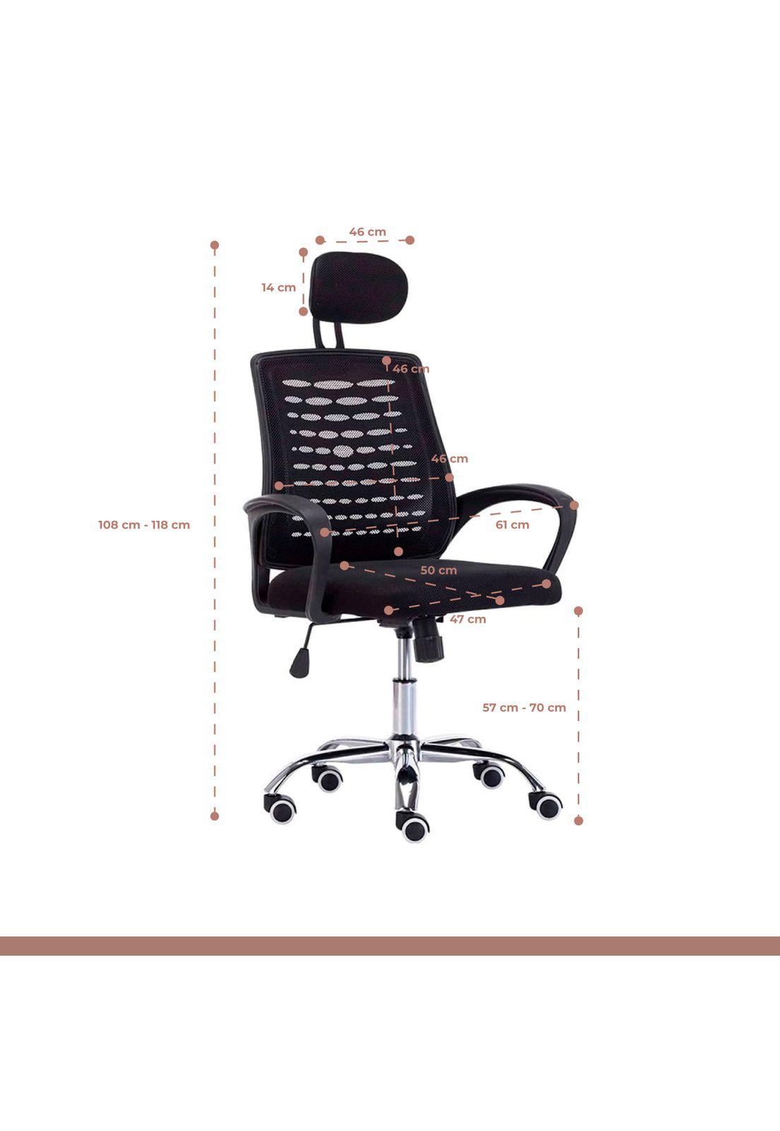 Silla oficina simply mesh negra con apoyabrazos y cabeza-3
