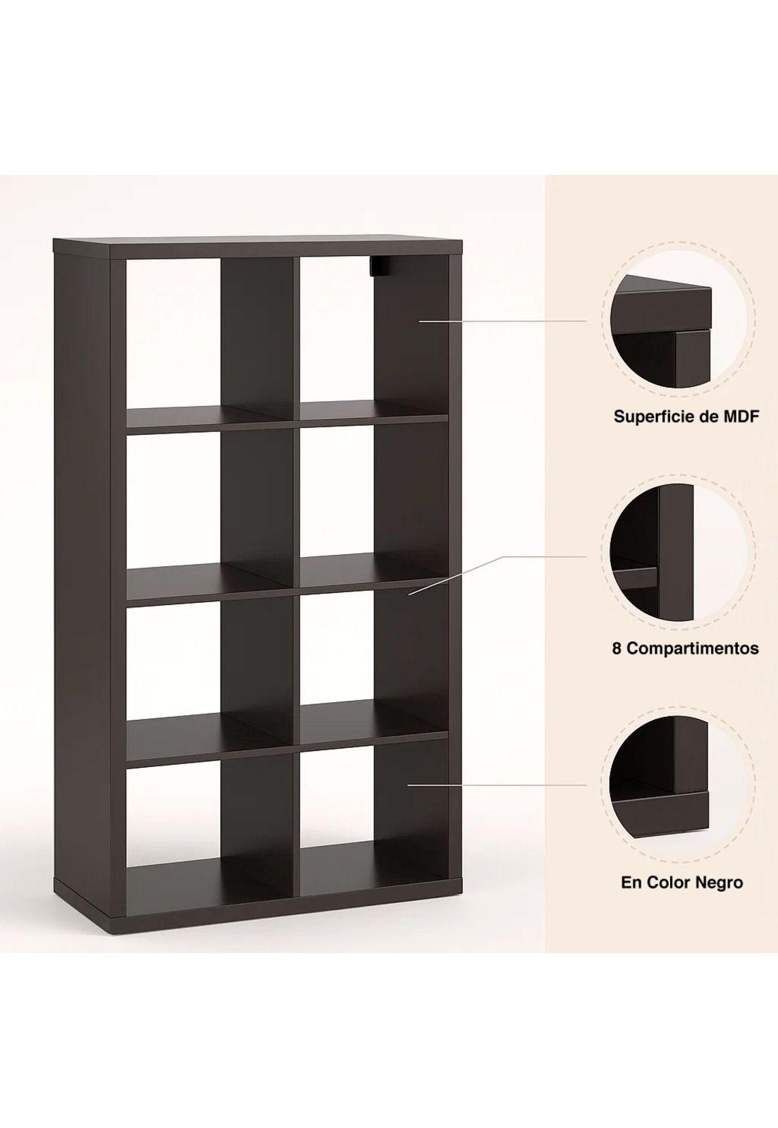 Estante Modular Zyno con 8 Compartimentos - Negro-4