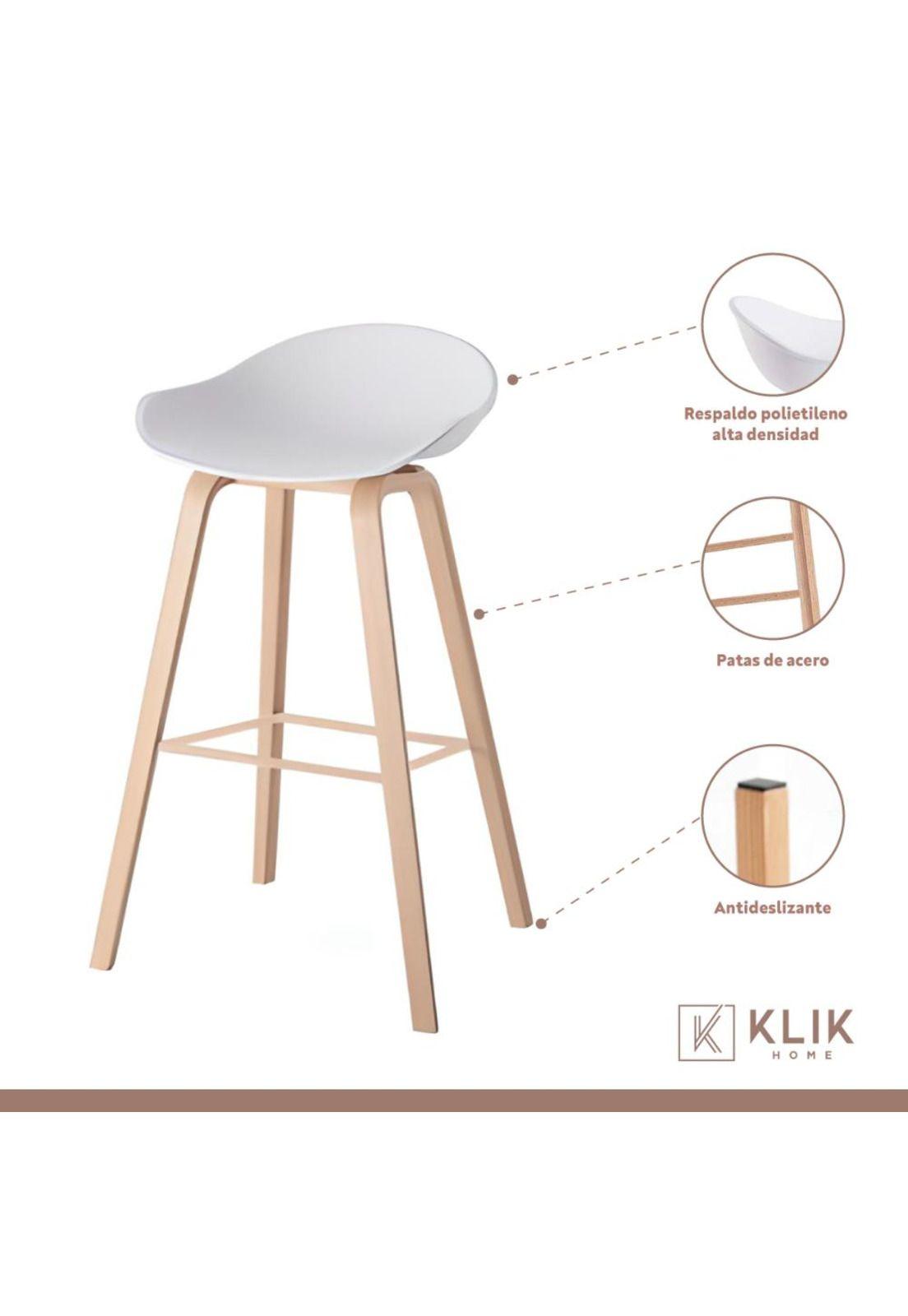 Pack de 4 Taburetes Nordic - Blanco-2