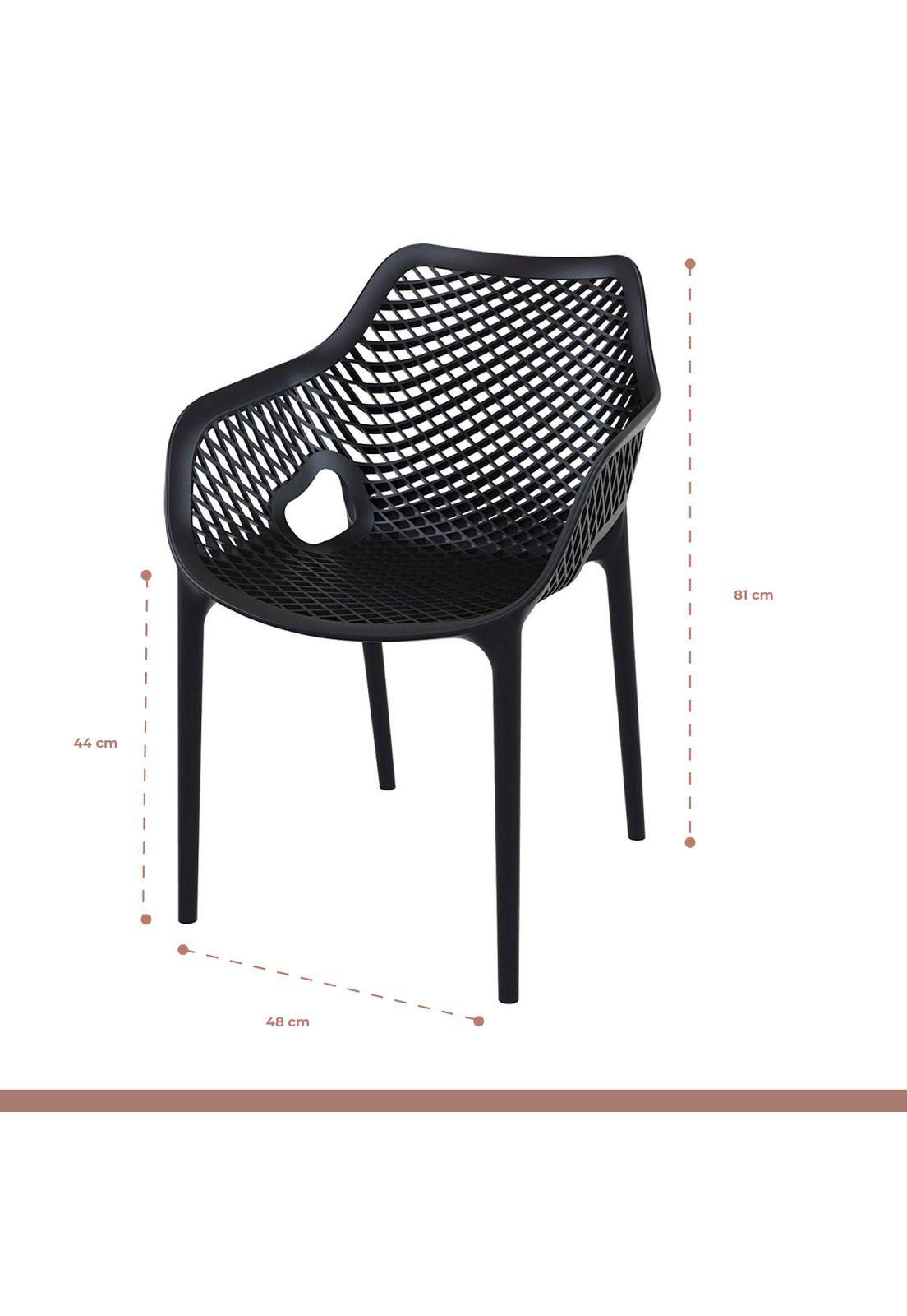 Pack de 4 Sillas Air Berlin Con Reposabrazos - Negras-3