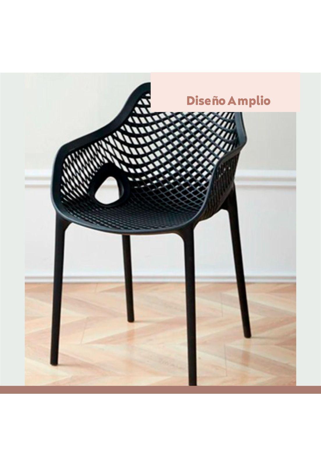 Pack de 4 Sillas Air Berlin Con Reposabrazos - Negras-5