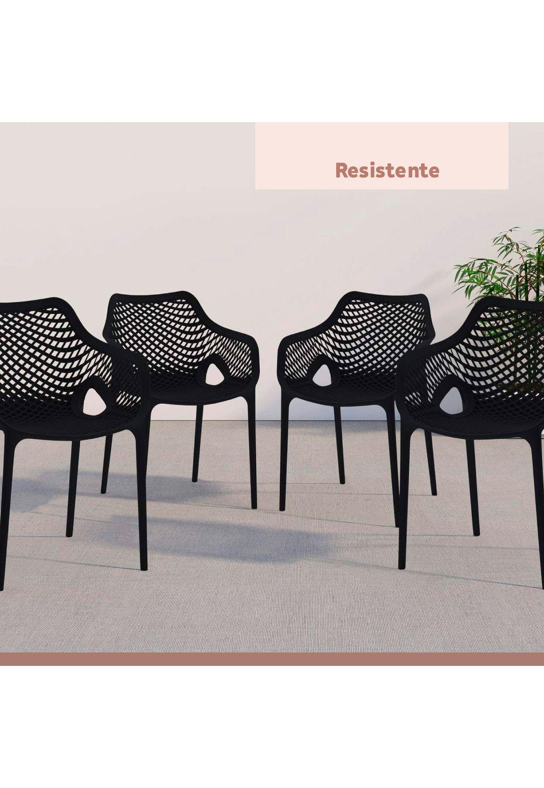 Pack de 4 Sillas Air Berlin Con Reposabrazos - Negras-6