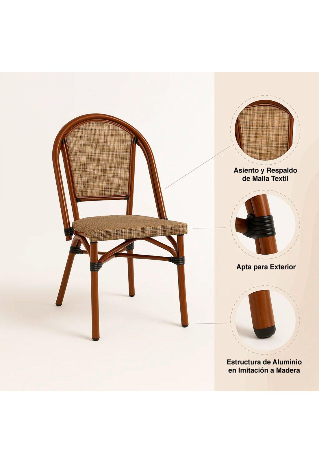 Silla Bistro Parisina Textileno - Beige-4