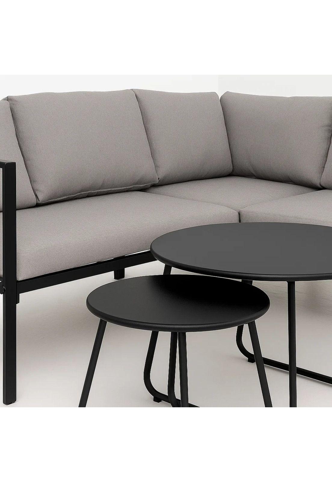 Set Soho 3 Sofás Esquineros Grises y 2 Mesas de Centro-5