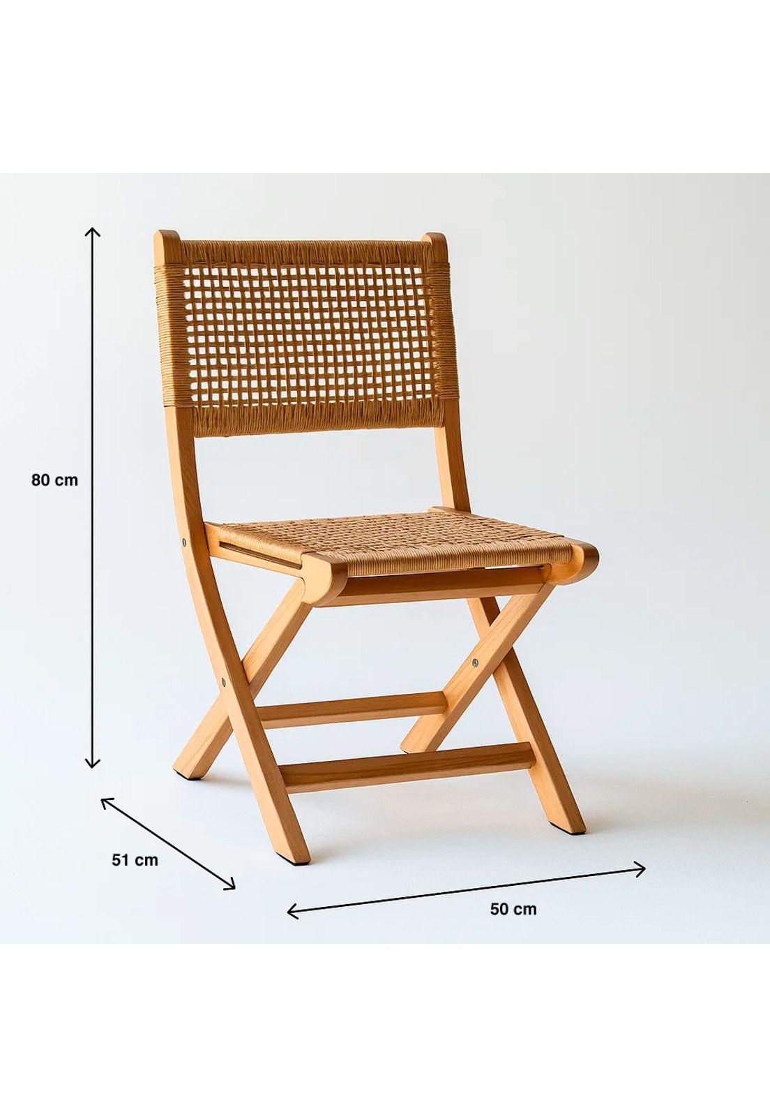 Silla Nido Plegable de Madera Rattan Natural-3