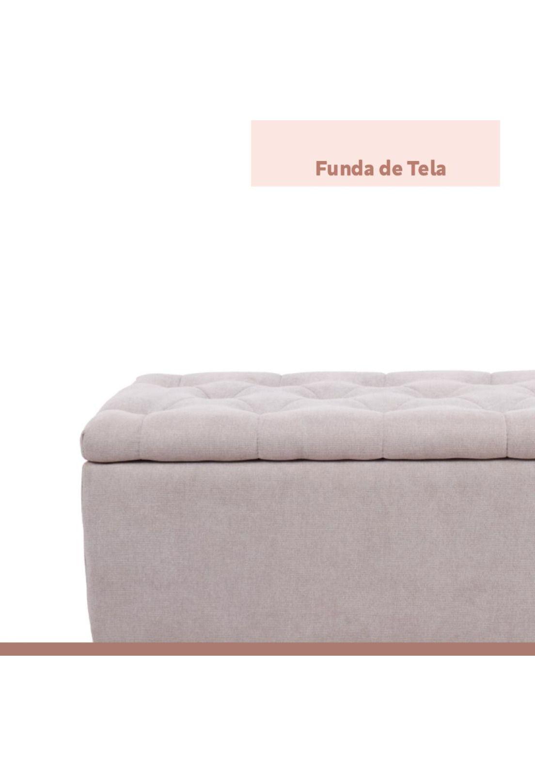 Banqueta acolchada con almacenaje - Gris-4