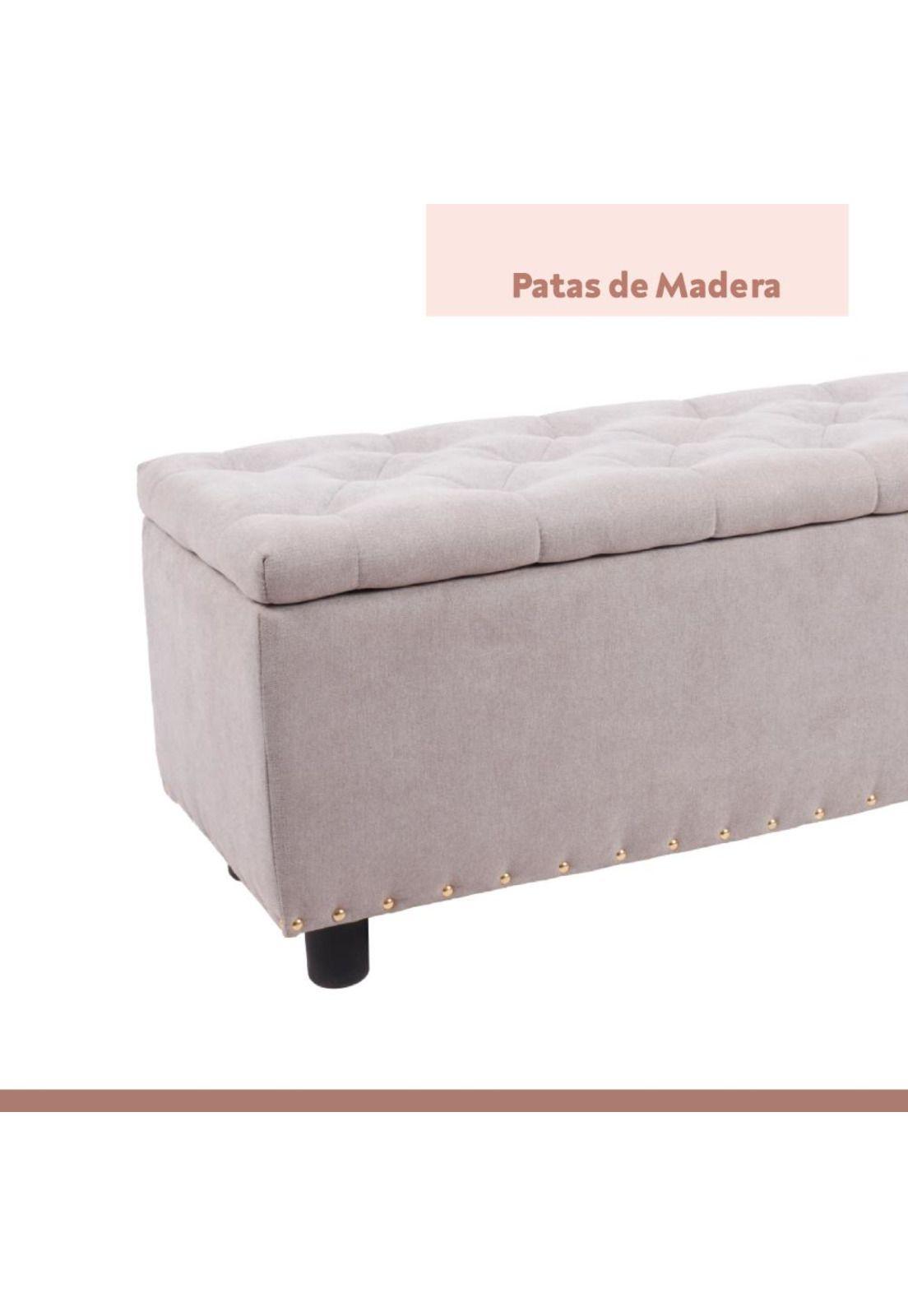 Banqueta acolchada con almacenaje - Gris-6