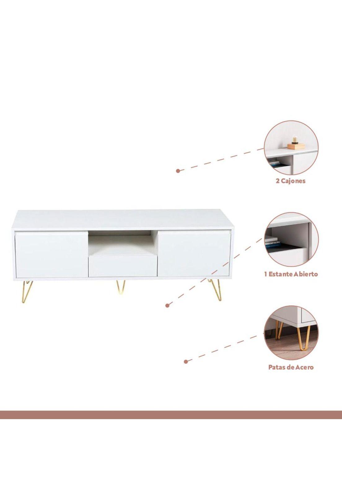 Rack de TV o Buffet con Cajones Simply White-2
