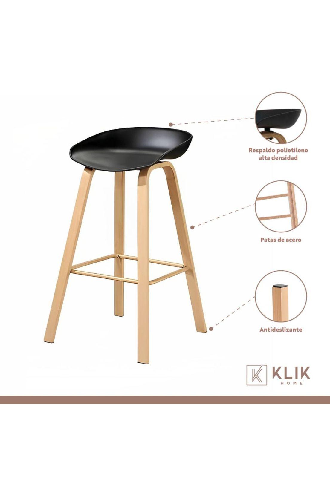 Pack de 4 Taburetes Nordic - Negro-2