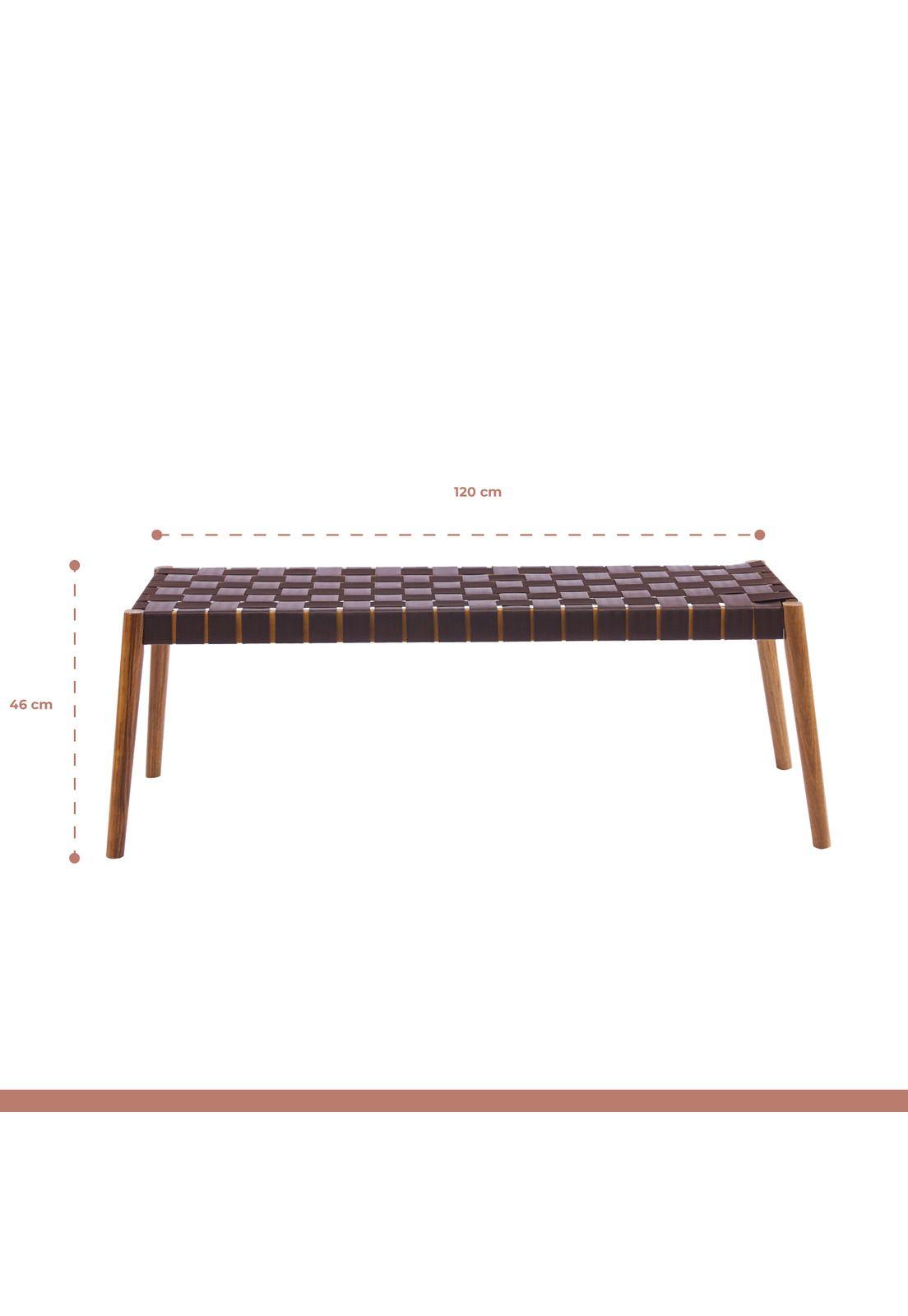 Banqueta Austral 120cm - Cinta Tejida de Nailon café-3