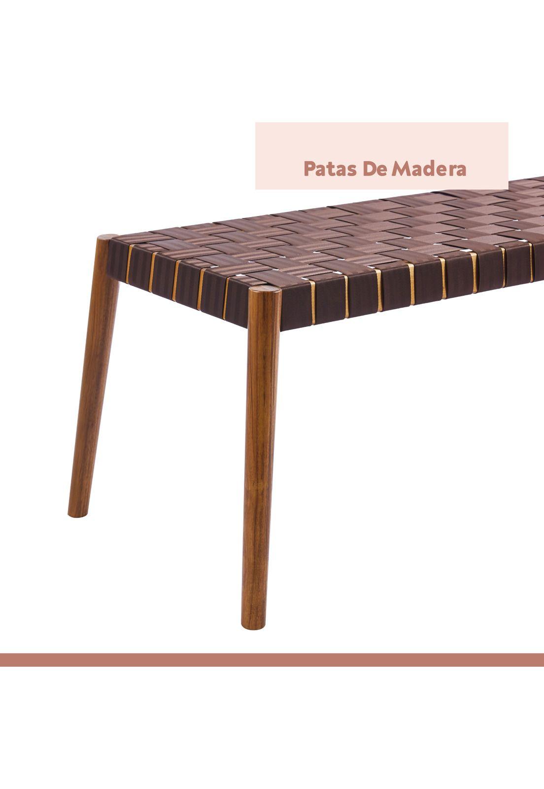Banqueta Austral 120cm - Cinta Tejida de Nailon café-5