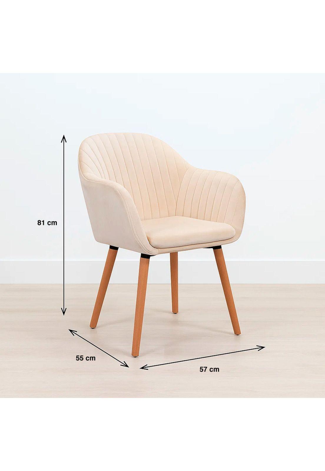 Pack de 4 Butacas Sitial Poltrona Diamante Terciopelo Acolchado - Beige-3