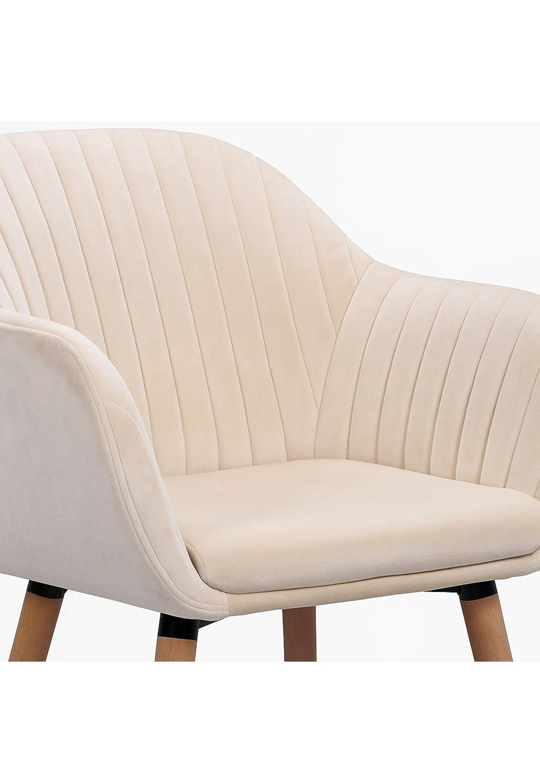 Pack de 4 Butacas Sitial Poltrona Diamante Terciopelo Acolchado - Beige-5