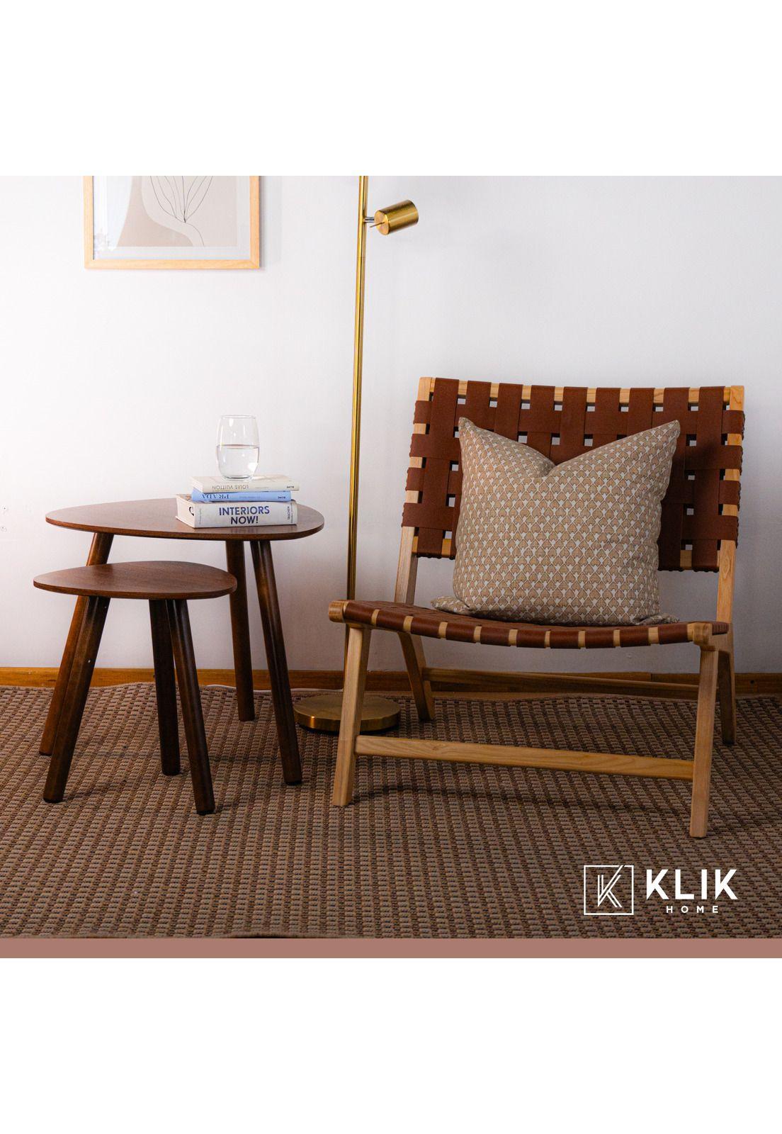 Butaca sitial Austral de madera y cuero-1