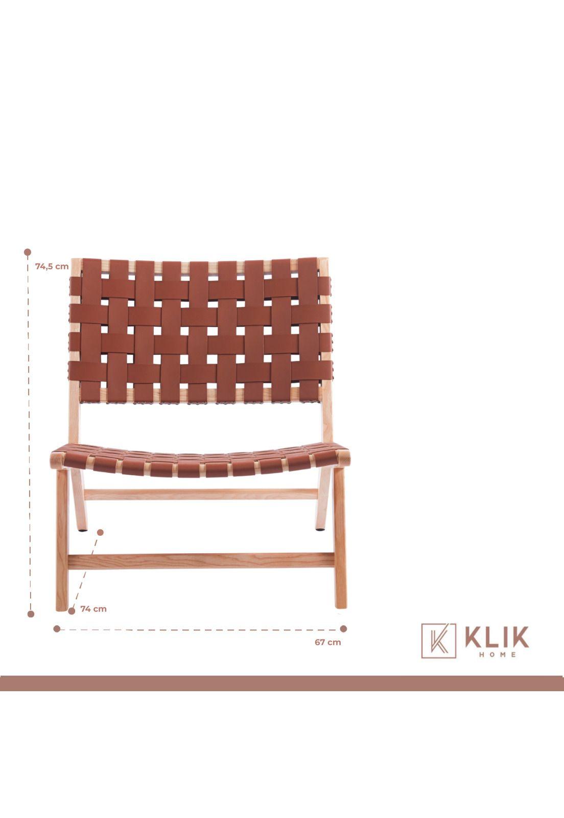 Butaca sitial Austral de madera y cuero-3