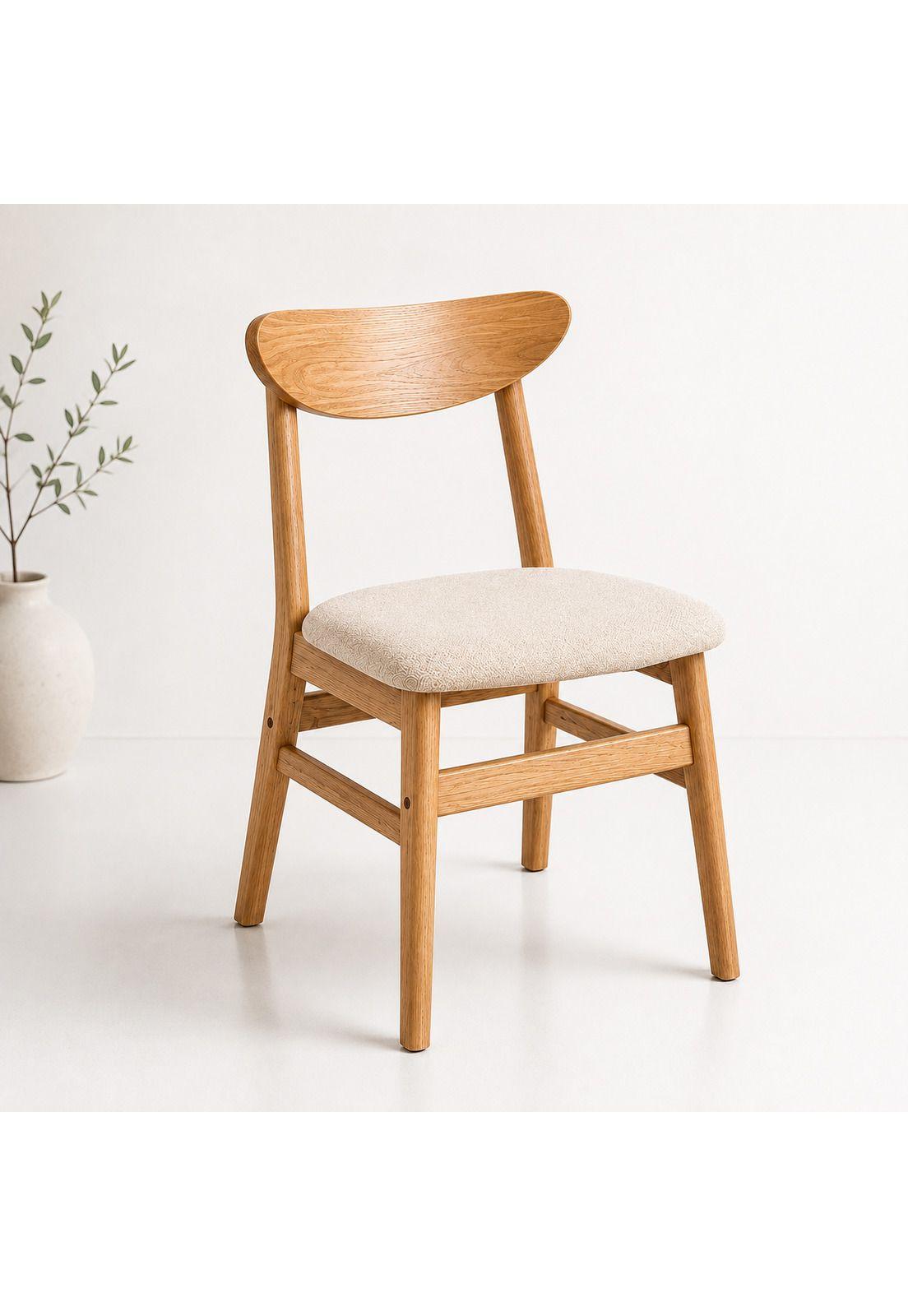 Pack de 2 Sillas de Comedor Sinkro - Madera clara asiento Beige-1