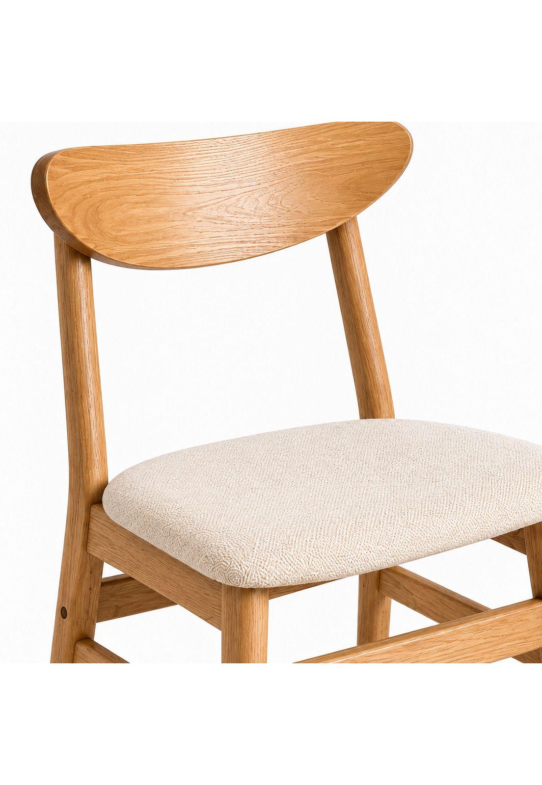 Pack de 2 Sillas de Comedor Sinkro - Madera clara asiento Beige-5