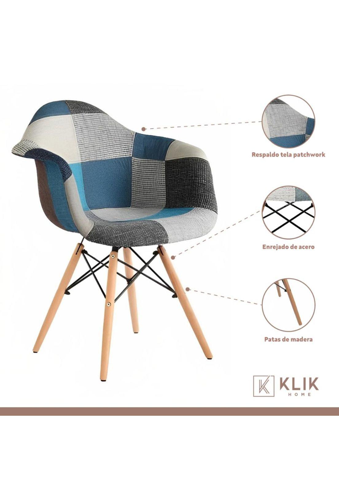 Pack de 2 Butacas Eames Patchwork Celeste-2
