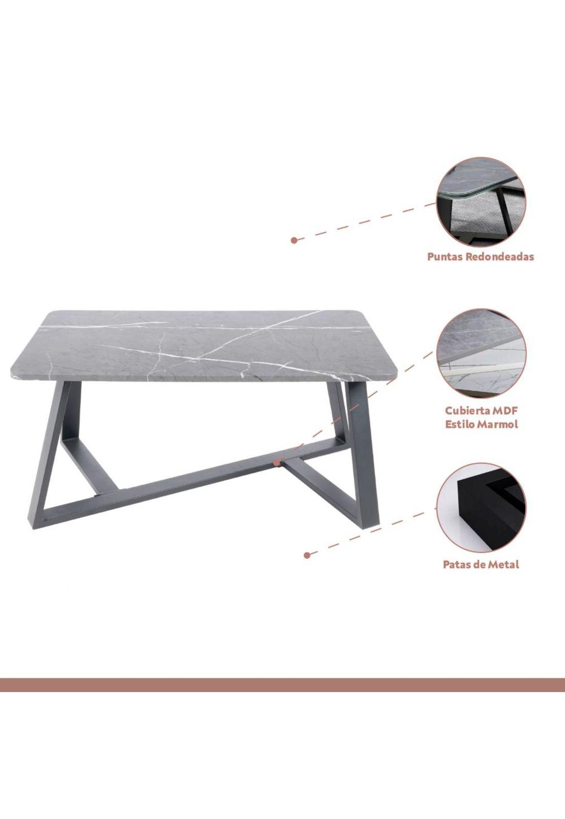 Mesa de centro marmol MDF Gris 100x50-2