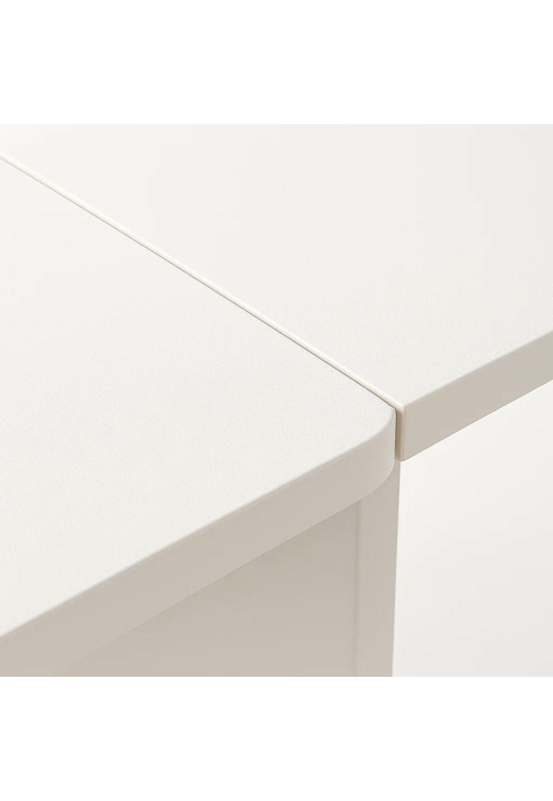 Mesa de comedor plegable extendible blanca 140x60cm-5