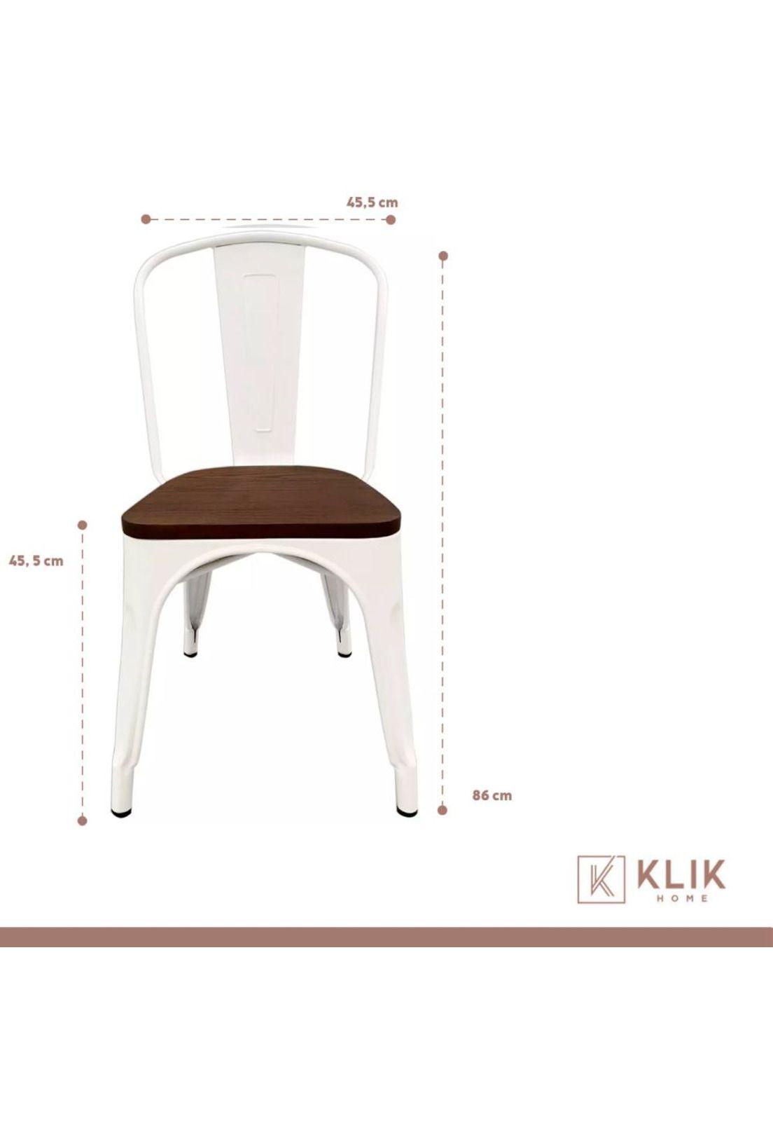 Pack de 4 sillas Tolix con asiento de Madera Oscura Walnut - Blancas-3