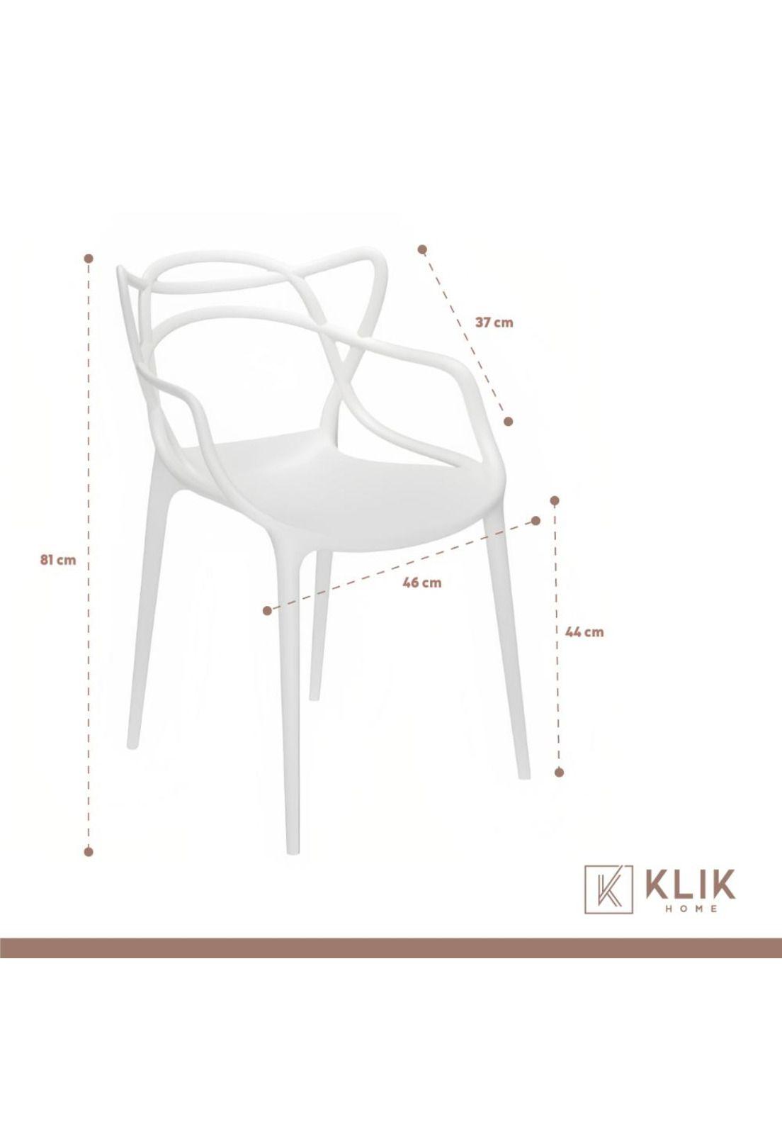 Comedor Tulip Negro 80cm - 4 Sillas Master blancas-5