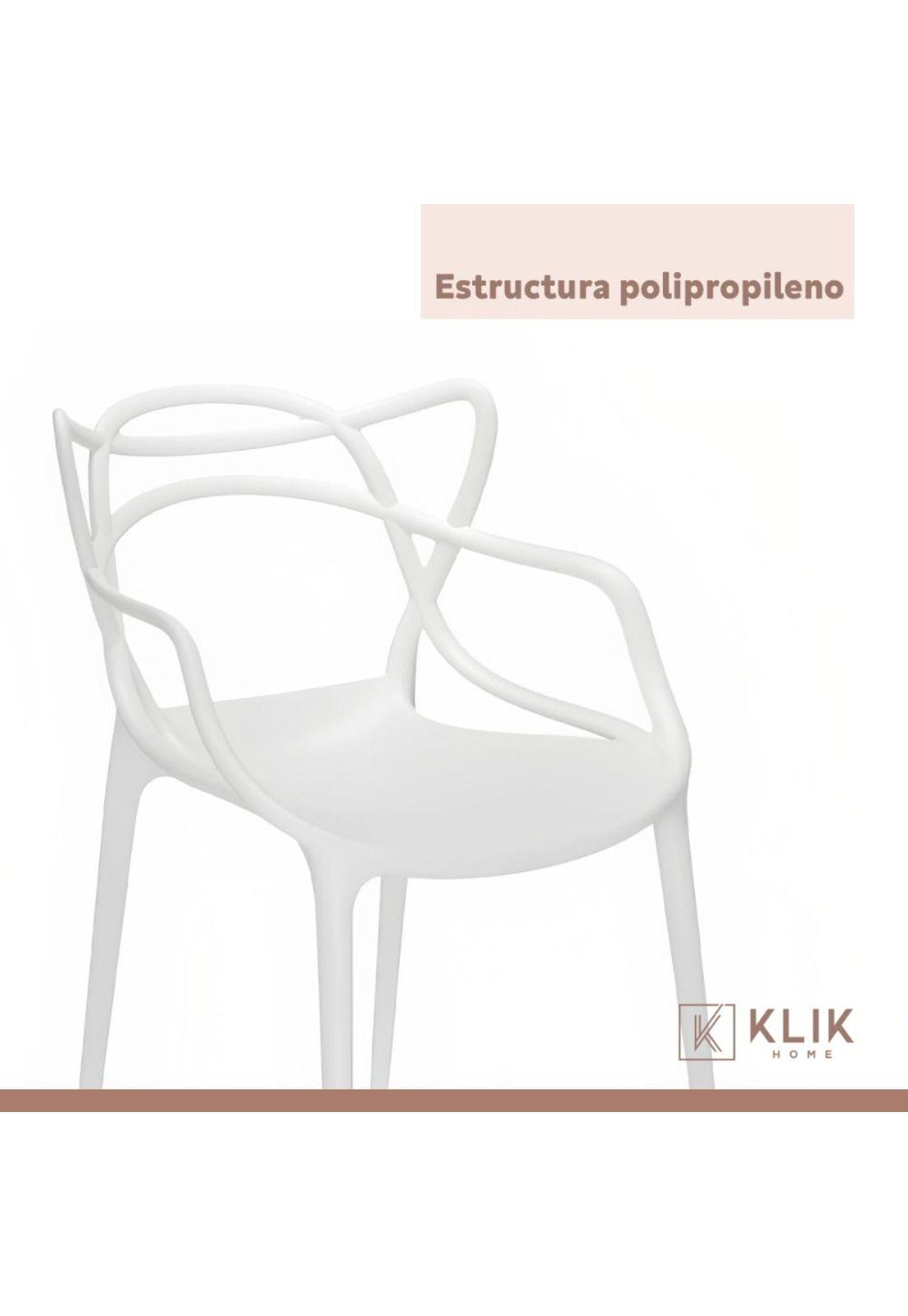 Comedor Tulip Negro 80cm - 4 Sillas Master blancas-7
