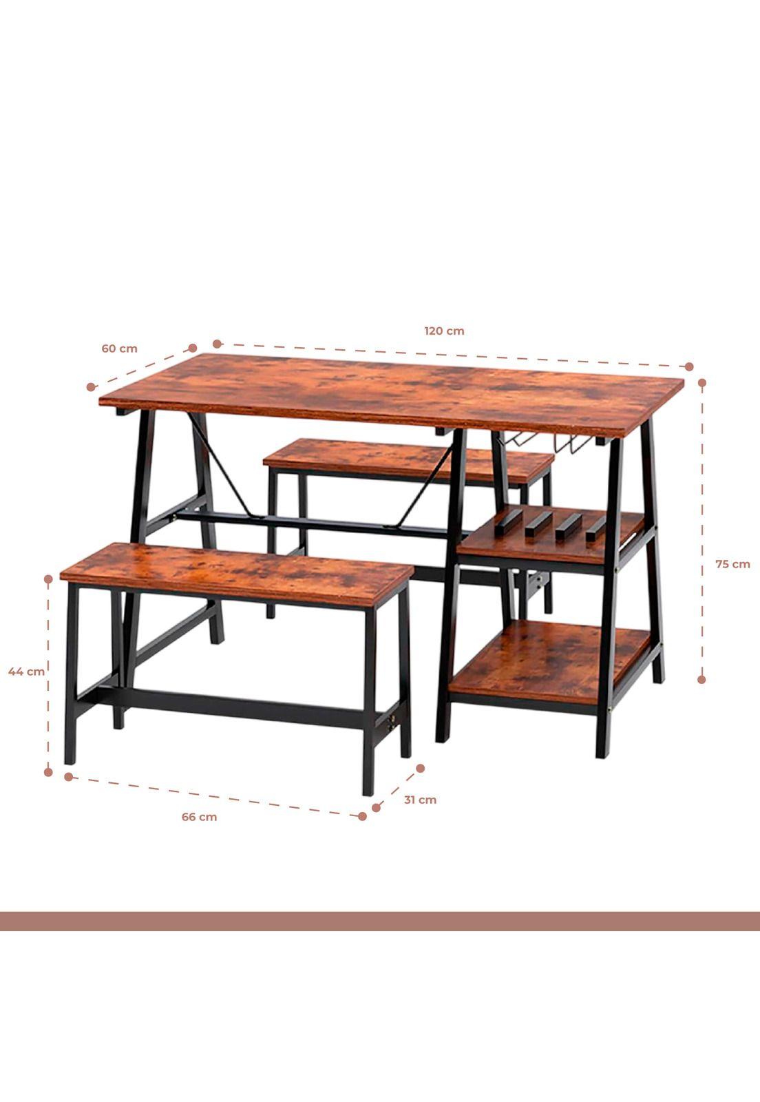 Comedor industrial con repisas y banquetas-3