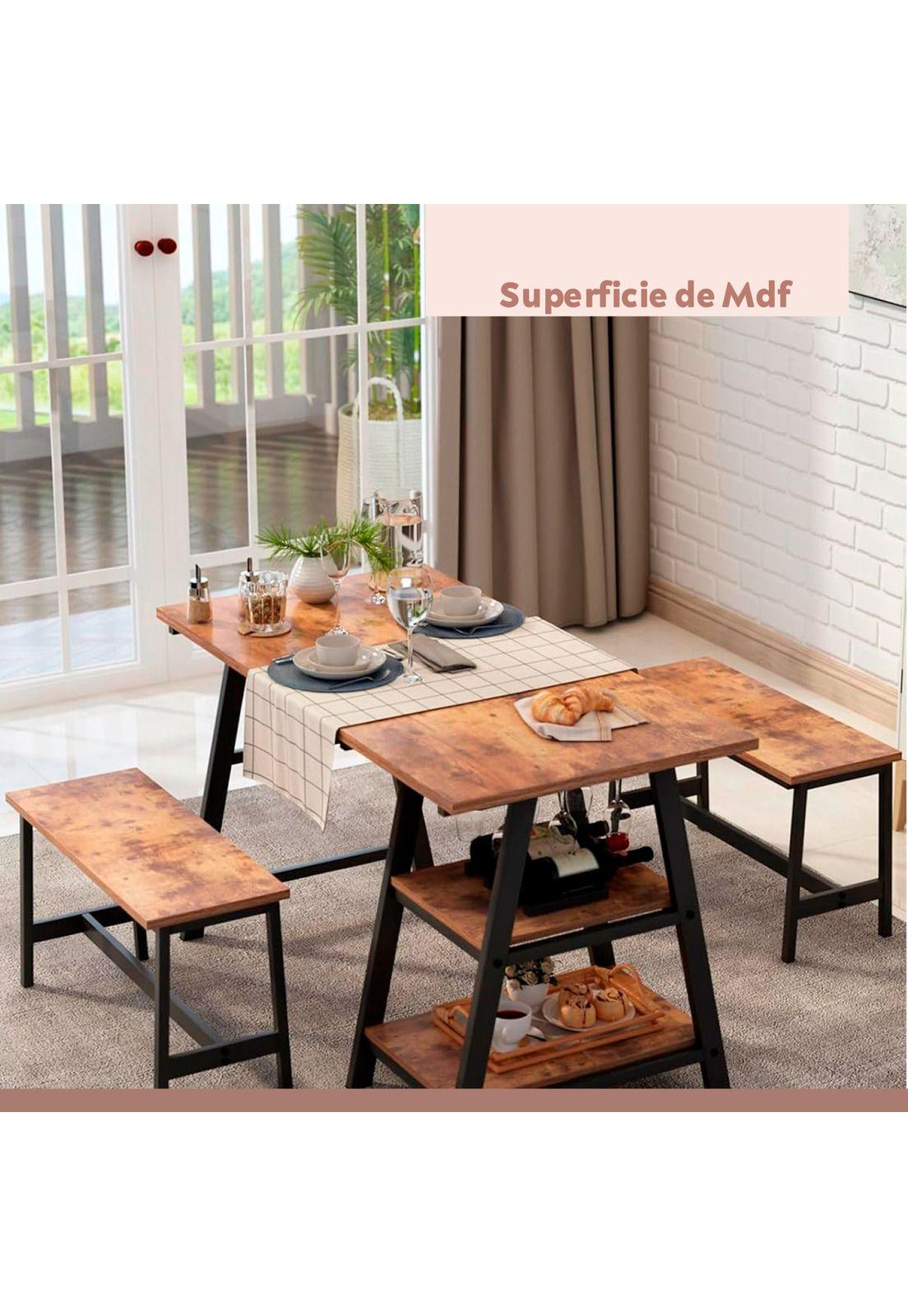 Comedor industrial con repisas y banquetas-4