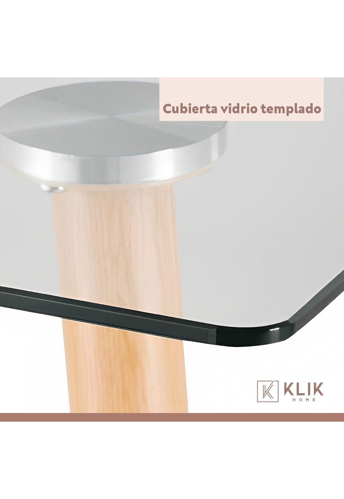 Comedor Mesa Vidrio Rectangular 120x80 + 6 Silla Macron Terciopelo - Gris-6