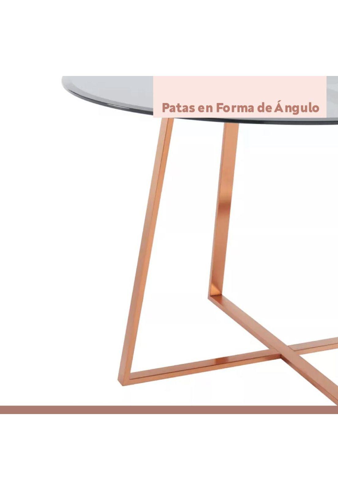 Mesa de centro para living de vidrio y metal 80cm-6