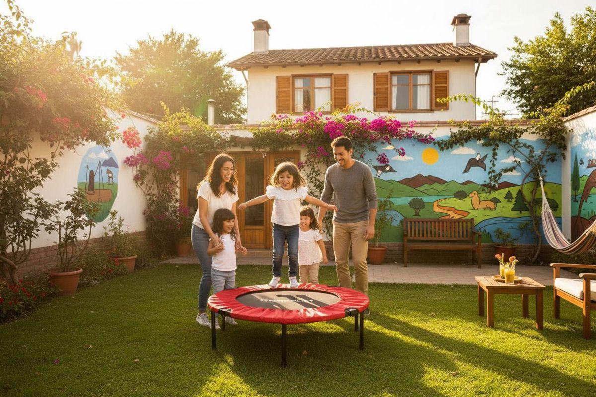 Trampolín Fitness 100cm Plegable Cama Elástica - Norplat Rojo-5