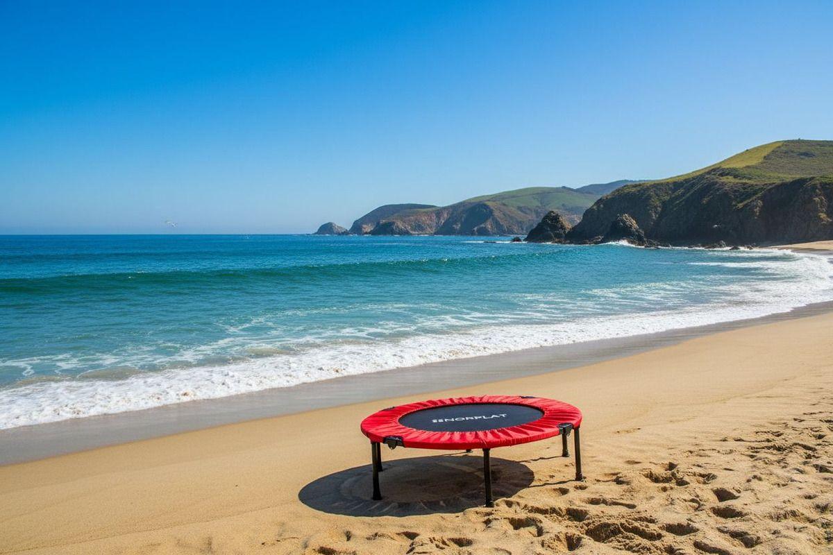 Trampolín Fitness 100cm Plegable Cama Elástica - Norplat Rojo-7