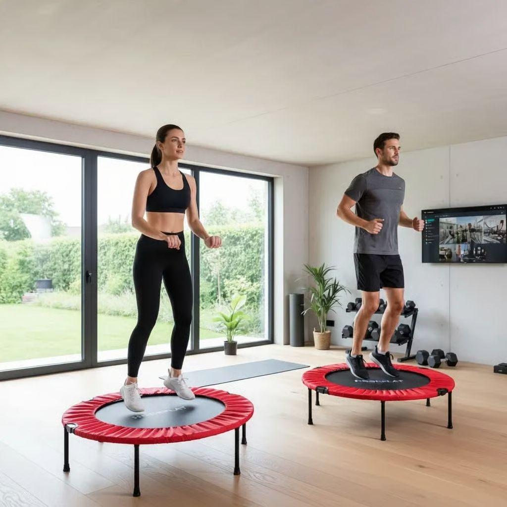 Trampolín Fitness 100cm Plegable Cama Elástica - Norplat Rojo-9