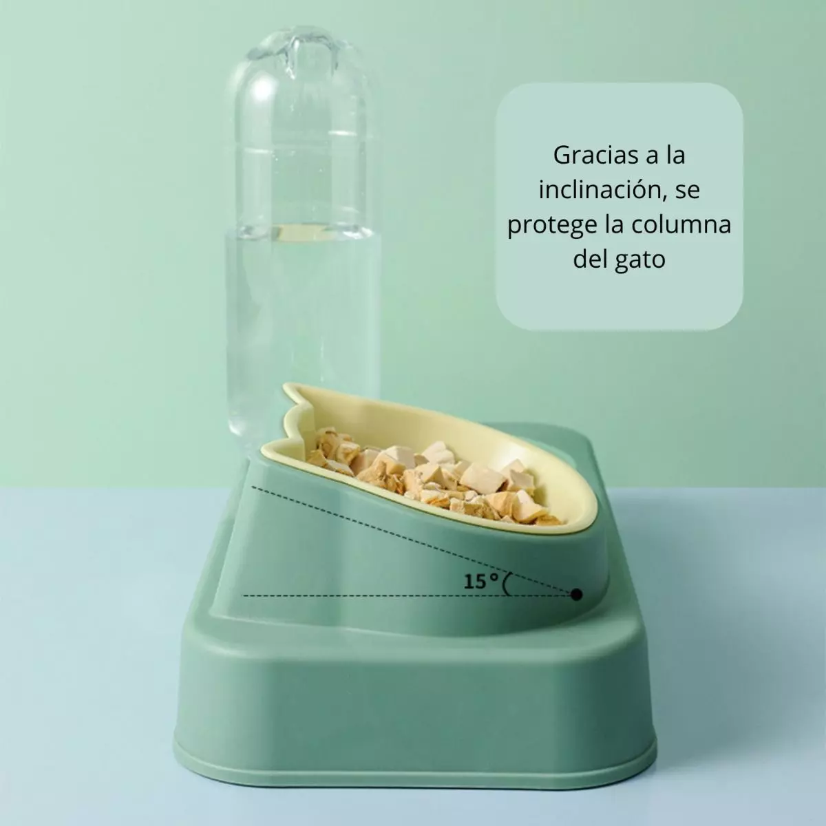 Plato Doble Comedero Y Bebedero Automático Para Mascotas WUF-2