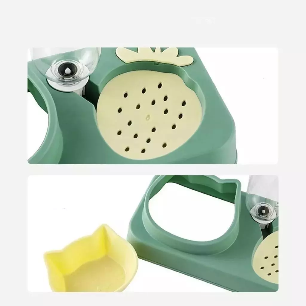Plato Doble Comedero Y Bebedero Automático Para Mascotas WUF-3