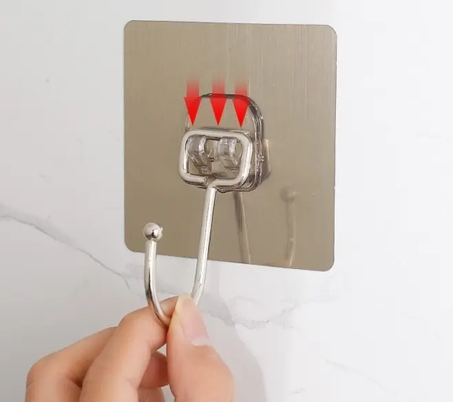 Pack 5 Unidades Gancho 8x8 Para Pared Metálico Con Adhesivo - Norplat-3