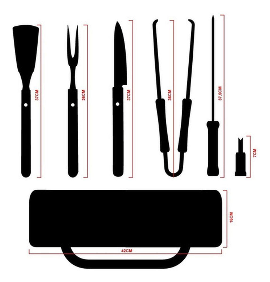 Set Parrillero 10 Herramientas Con Bolso Kit Asado - Norplat-5
