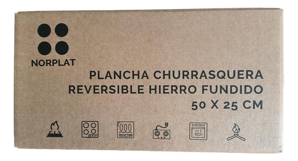 Plancha Hierro Fundido Churrasquera 2 En 1 50x25cm - Norplat-7