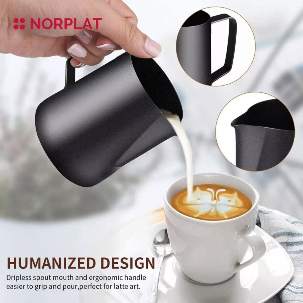 Jarra Para Texturizar Leche 350ml Espuma Latte Barista Norplat-4