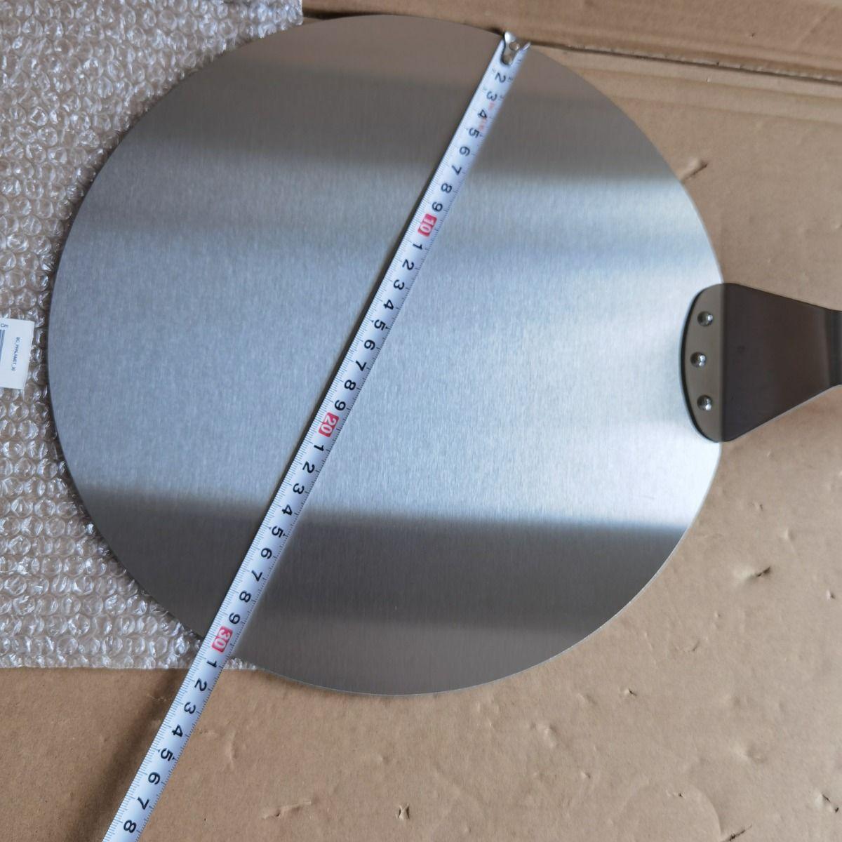 Pala De Pizza Redonda 30 Cm Acero Inox Con Mango De Madera - Norplat-3