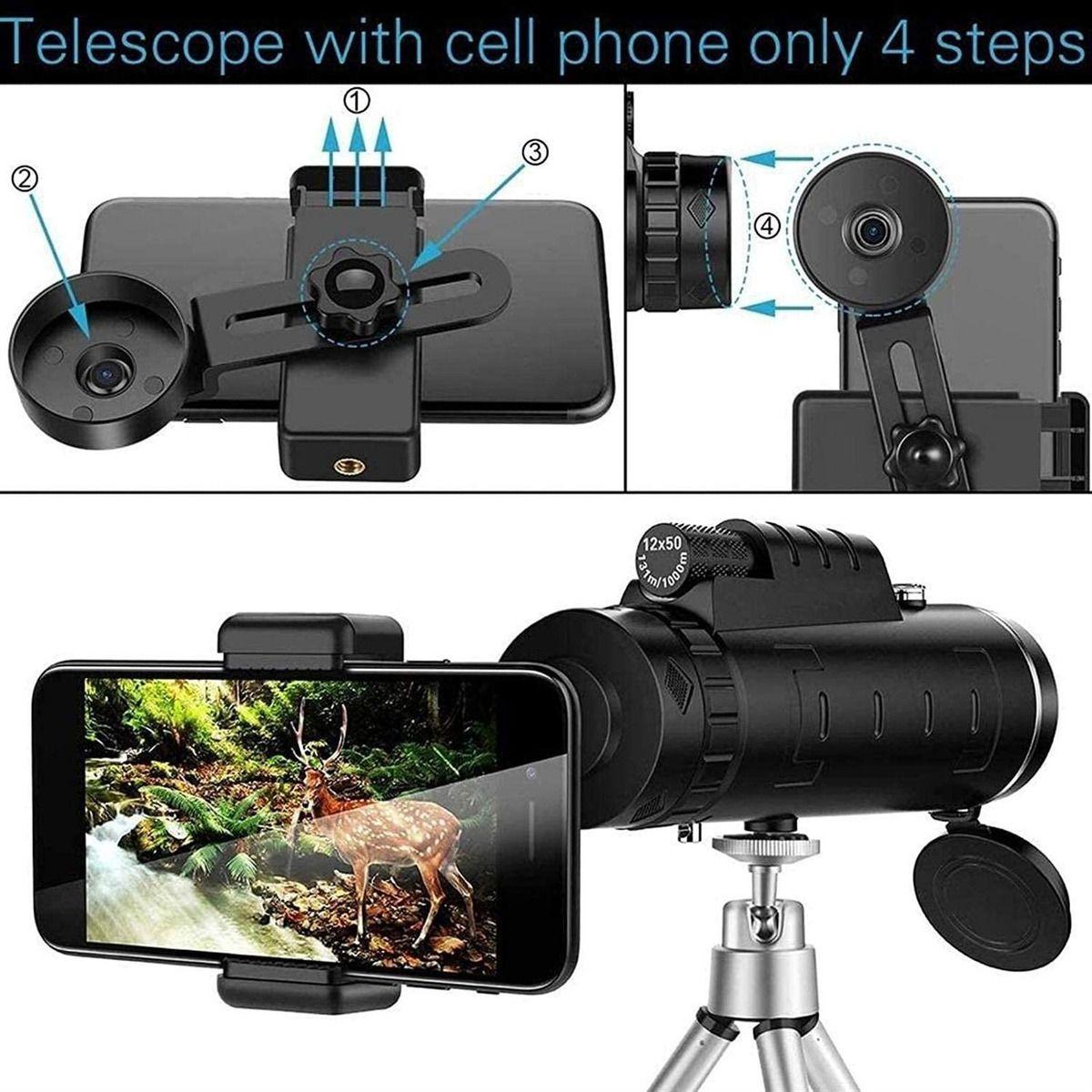 Telescopio Monocular Hd 40x60 Tripode Y Adaptador - Norplat-5