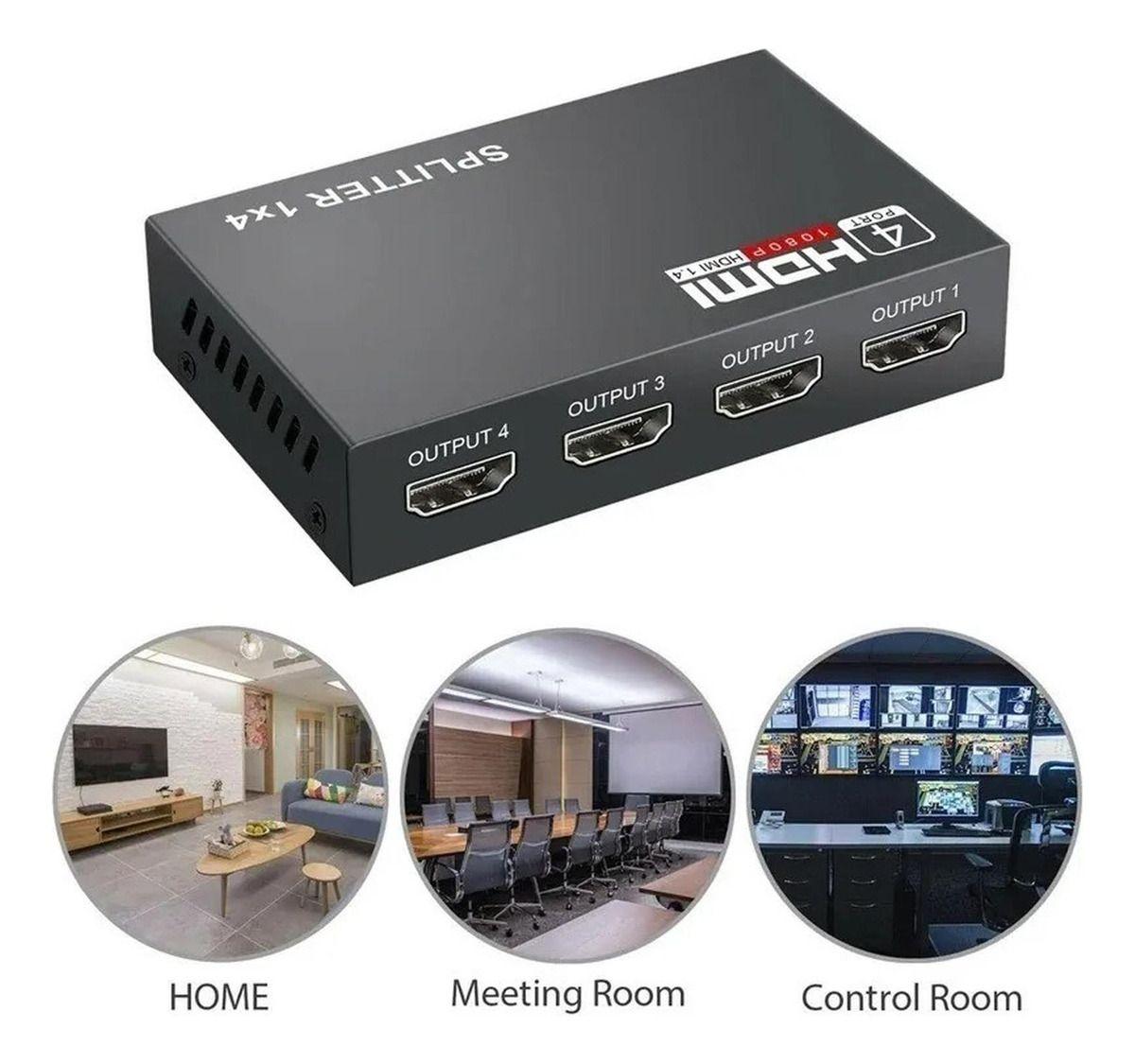 Splitter Hdmi Multiplicador 1x4 4 Salidas 1080p Hdtv Norplat-6