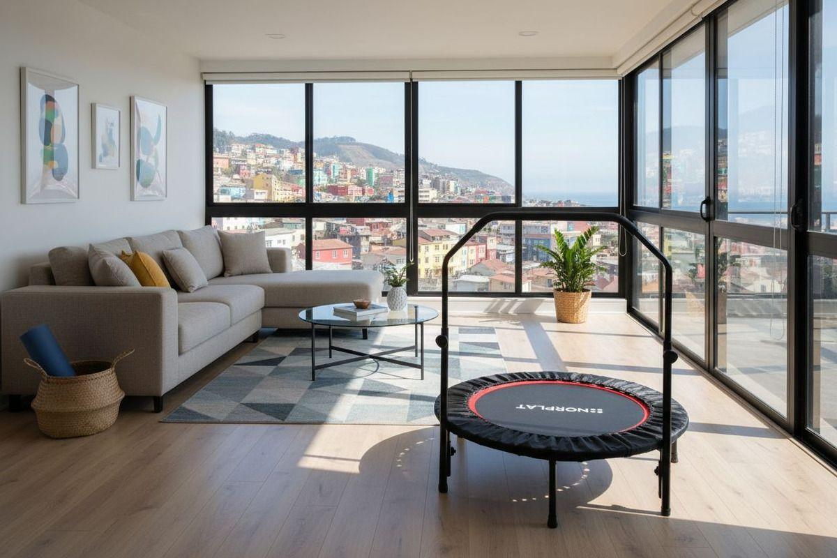 Trampolín Fitness Norplat Plegable 100cm 1m Cama Elastica Negro-3